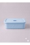 Small Size 4 Liter 30X20X10 cm Polypropylene Plastic Organizer with Blue Lid - Toy Box and Storage Basket - 3