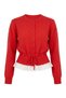 Guipure Detail Lace-Up Cardigan-Red Red