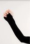 High Neck Collar Sleeves Black Long Sleeve Hijab Turtleneck Bodysuit with Fingers - 2