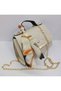 Scarf Detail Cream Quilted Box Bag