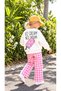 Girl's Denim Pants Sweatshirt Set with Ice Cream Print - 2