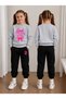 Sweatshirt Tracksuit Set for Girls, Crew Neck Printed 3 Yarn Threaded Winter Cotton Comfortable Fit Set