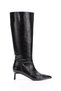 Women's Patterned Thin Heeled Boots 7032 Black Patterned - 2
