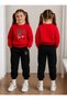 Sweatshirt Tracksuit Set for Girls, Crew Neck Printed 3 Yarn Threaded Winter Cotton Comfortable Fit Set