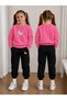 Sweatshirt Tracksuit Set for Girls, Crew Neck Printed 3 Yarn Threaded Winter Cotton Comfortable Fit Set
