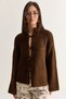 Women's Bitter Coffee Chinese Button Detailed Stand Collar Soft Textured Knitwear Cardigan 9123 60286735 - 4