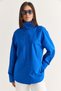 Women's Saks High Collar Buttoned Oversize Poplin Shirt 5544 60286756 - 4