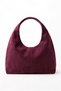 Burgundy Laym Model Suede Women's Shoulder Bag – Vintage Women's Shoulder Bag with Magnet Closure
