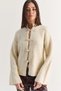Women's Cream Chinese Button Detailed Stand Collar Soft Textured Knitwear Cardigan 9123 60286735 - 5