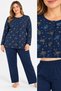 Women's Plus Size Front Buttoned Long Sleeve Mom Pajama Set 100% Cotton - 3