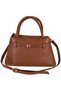 Genuine Leather Women's Hand and Shoulder Bag in Tan Color - 2