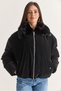 Women's Fur Collar Fur Lined Pocket Detailed Zippered Bomber Puffer Coat 60575 60286747 - 7