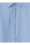 Ozmarka New Season Blue Shirt Collar Asymmetrical Cut Blouse - 7