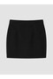 Özmarka New Season Black Plus Size Zippered Mini Skirt - 4