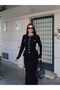 Women's Stone Buttoned Peplum Detailed Burgundy Skirt Suit - 2