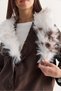 Women's Brown Faux Fur Collar Buttoned Jacket with Pocket Details and Drawstring Hem 7071 60286679 - 6