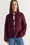 Women's Purple Chinese Button Detailed Stand Collar Soft Textured Knitwear Cardigan 9123 60286735 - 2