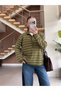 Polo Collar Striped Viscose Knitwear