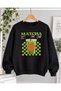 Unisex Printed Oversize Thick 2 Thread Ribbed Crew Neck Sweatshirt