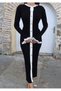 Women's Contrast Gold Button Detailed Ribbed Ecru Knitwear Dress - 3