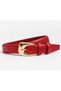 Women's Red Gold Buckle Belt for Pants and Jackets - 2