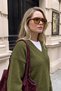 Women's V-Neck Soft Textured Knitwear Sweater Green 27W3055 - 3