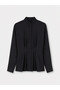 Peak New Season Black Notched Collar Patterned Women's Shirt - 5