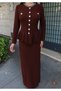 Women's Stone Buttoned Peplum Detailed Burgundy Skirt Suit - 2
