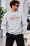 Unisex Printed Oversize Thick 2 Thread Ribbed Crew Neck Sweatshirt