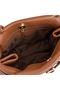 Genuine Leather Women's Hand and Shoulder Bag in Tan Color - 4