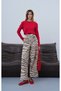 Women's Zebra Pattern Gabardine Trousers - 5