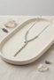 Brass Silver Color Zircon Stone Asymmetrical Bar Model Women's Necklace