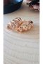 Xuping Rose Color Zircon Stone Curved Bombed Earrings Acr9678 - 2