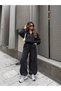 Women's Parachute Fabric Oversize Zippered Crop Jacket and Wide-Leg Pants Two-Piece Set - 3