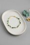 Brass Gold Color Green Zircon Stone Flower Model Women's Bracelet