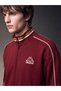 Ozmarka New Season Burgundy Stand Collar Men's Zippered Sweatshirt - 4