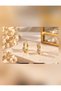 Gold Color Stone Elegant Hoop Earrings