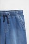 Girl's Waist-Tie Spanish-Cut Blue Denim Trousers - 4