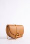 Brown Oval Design Women's Hand and Shoulder Bag with Chain Strap Detail - 2