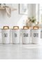 4-Piece Bamboo Vacuum Lid Transfer Label Acrylic (Plastic) Tea/Sugar/Coffee/Salt Jar 900ml - 2