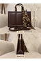 Women's Scarf Detailed Hand and Shoulder Bag with Adjustable Strap, Stylish Daily Bag - 5