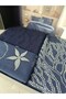 Corallino Double Pique Duvet Cover Set Navy Blue - 100% Cotton - 2