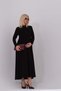 Maternity Zippered Long Sleeve Midi Length Modal Dress Black