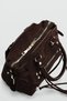 Women's Nisa Brown Suede Tassel Zipper and Buckle Detailed Lined Cross Strap Hand and Shoulder Bag - 5