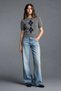 Women's Diamond Patterned Short Sleeve Crew Neck Knitwear Sweater - 3