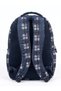 Plaid Patterned Backpack with Multiple Compartments for School and Daily Use Navy Blue - 3