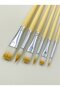 6-Piece Artist Brush Set Watercolor Acrylic Gouache Synthetic Bristle Yellow - 4