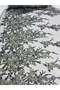 Stone Beaded Embroidered Evening Dress Fabric - Gray Color - 2