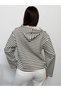 Modal Fabric Women's Striped Hooded Sweatshirt - 3
