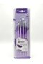 6Pcs Artist Brush Set Watercolor Acrylic Gouache Synthetic Bristle Purple